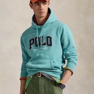 POLO RALPH LAUREN THE RL FLEECE LOGO HOODIE - HOODIE - DEEP SEAFOAM (GREEN)